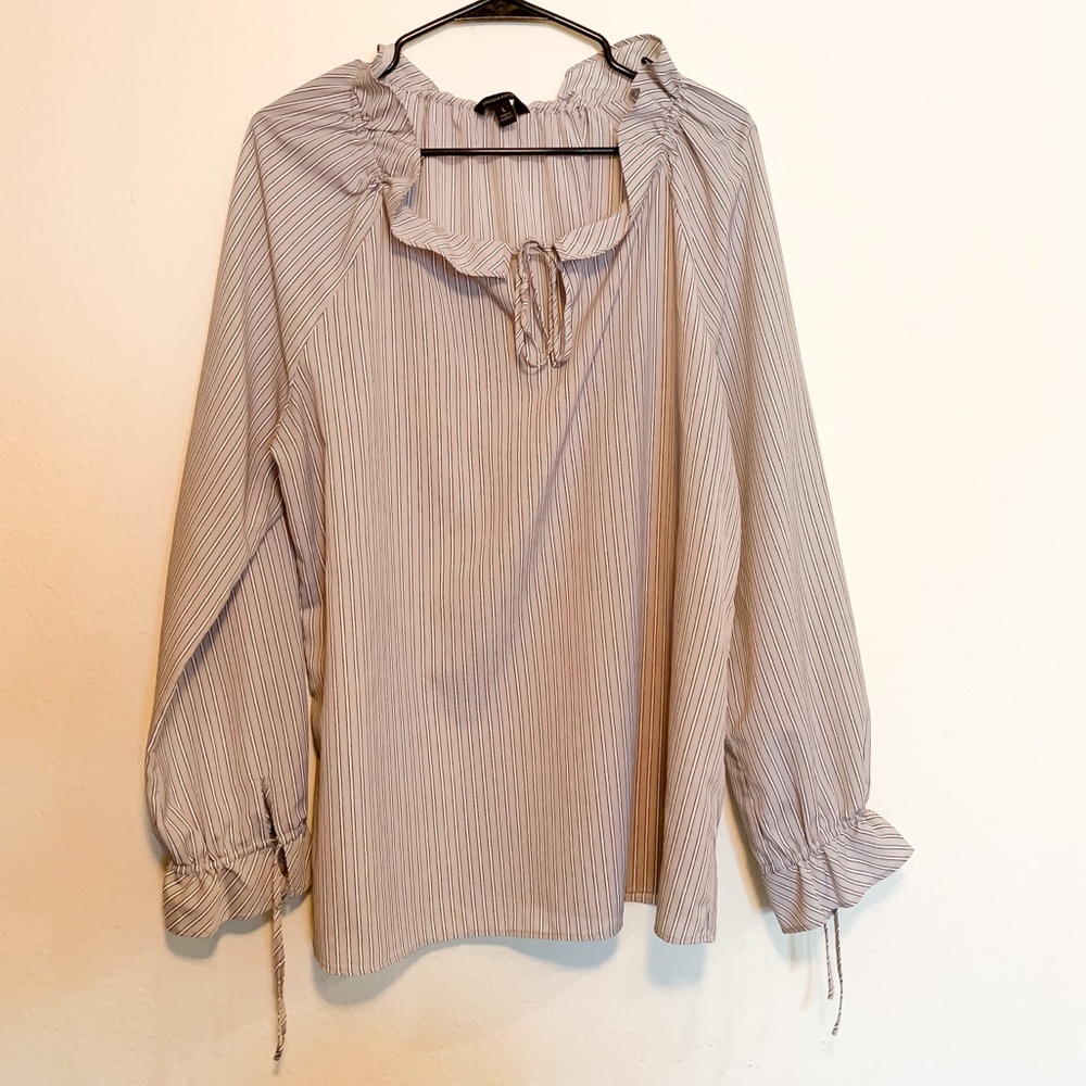 Grey and White Stripped Blouse